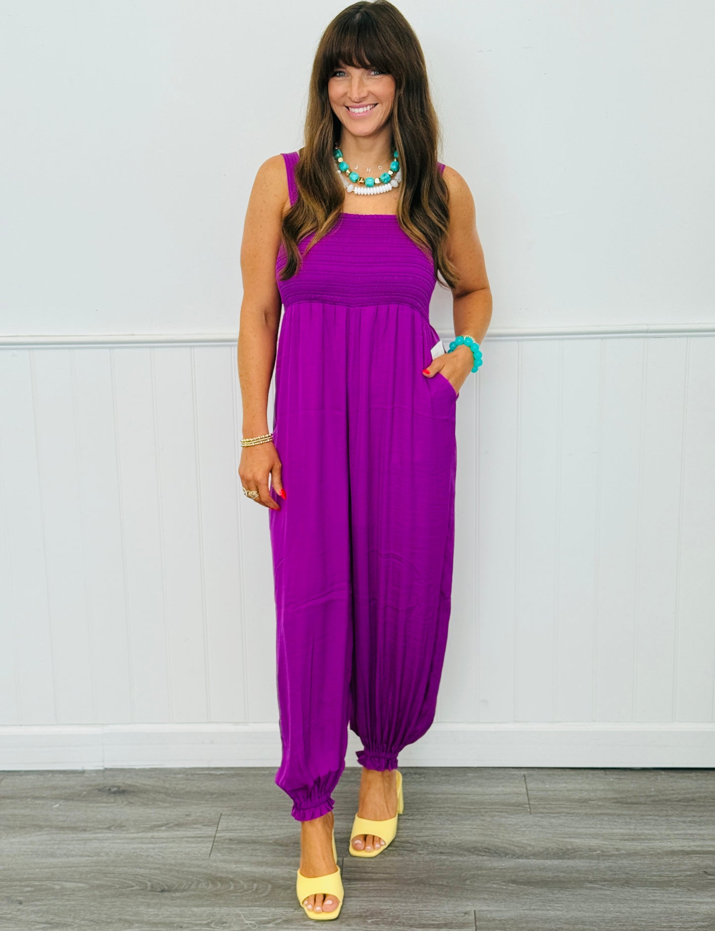 Viola Smocked Balloon Leg Jumpsuit (Reg.)