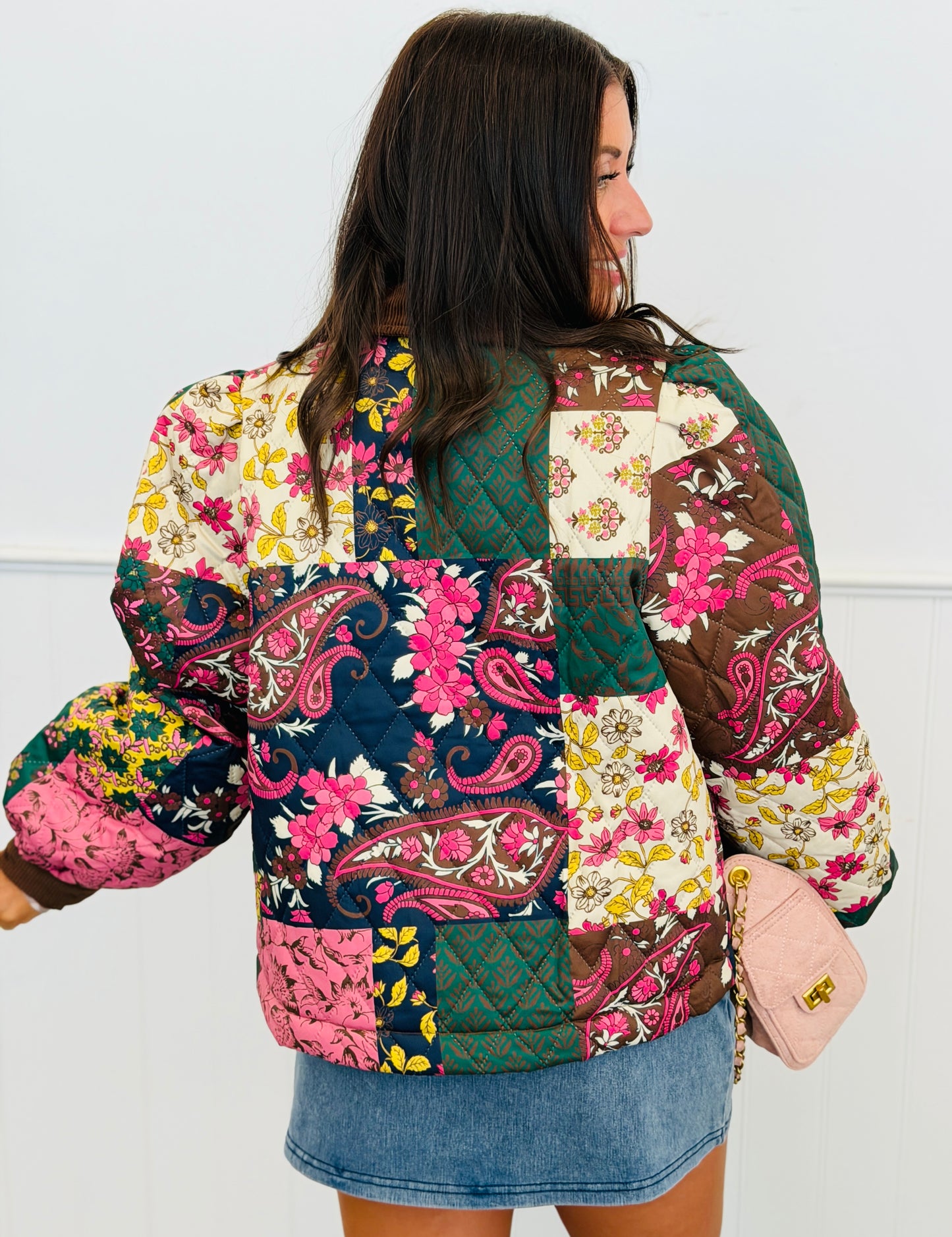 Brown Floral Paisley Contrast Corduroy Jacket (Reg.)