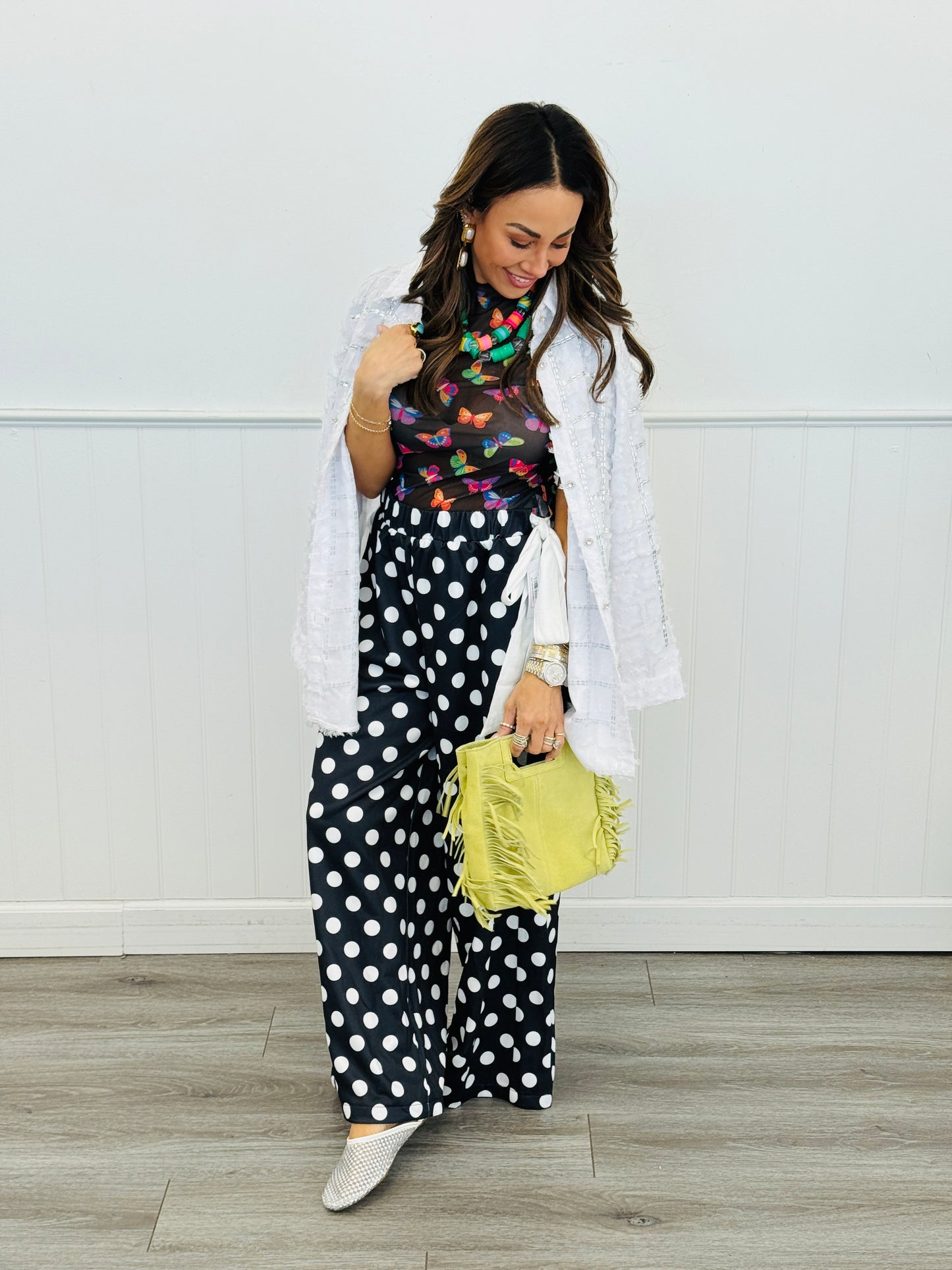 Kora Butterfly Effect Short Sleeve Mesh Top (Reg. and Plus)