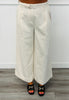 Cream Pleated Wide Leg Pants (Reg. and Plus)