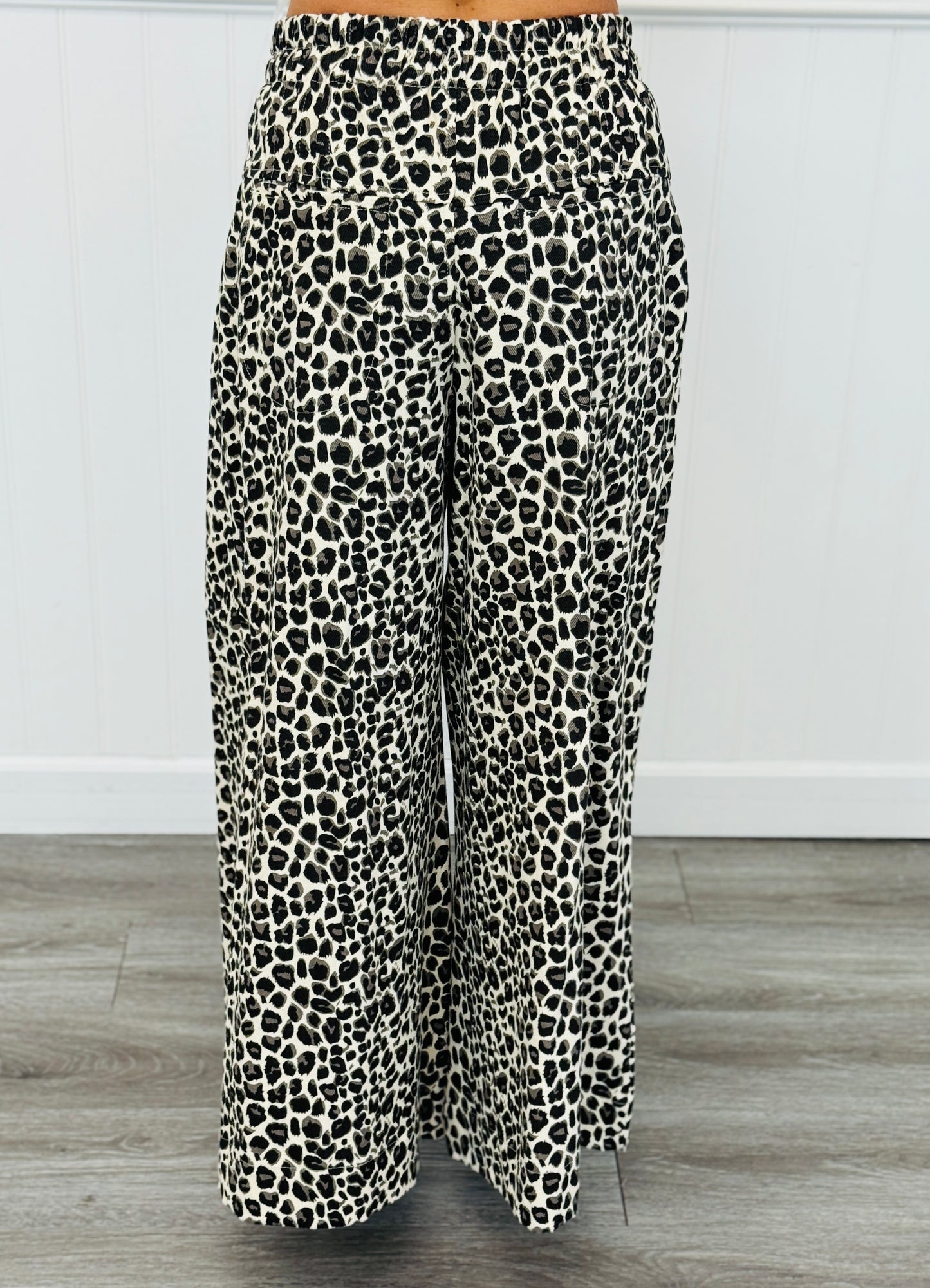 Wide Leg Leopard Drawstring Pants (Reg.)