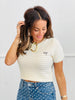 Pointelle Knit Embroidered Bow Top (Reg.)-2 Colors