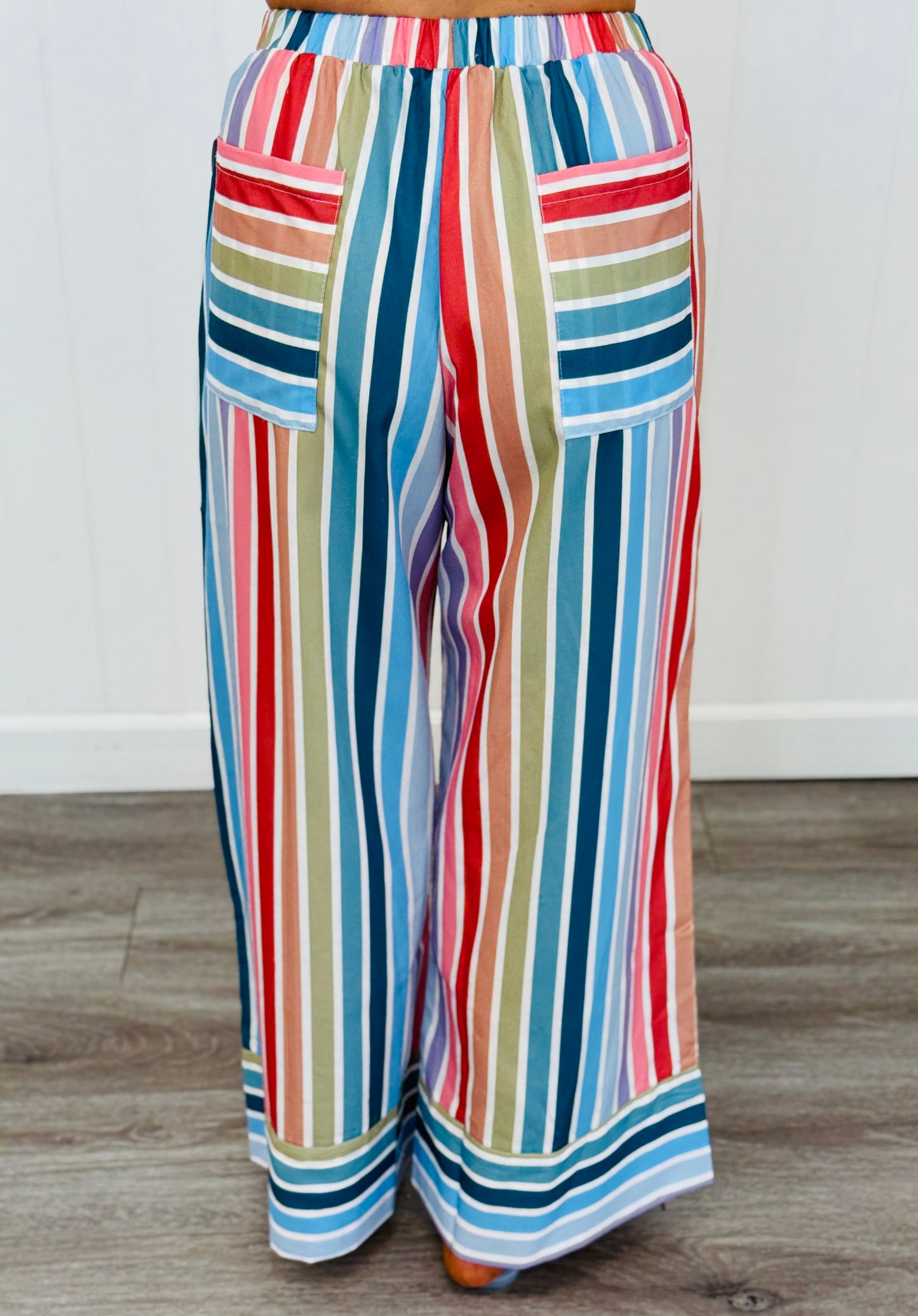 Multi Stripe Wide Leg Pants (Reg.)