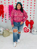 Hot Pink Velvet Heart Mesh Top (Reg. & Plus)