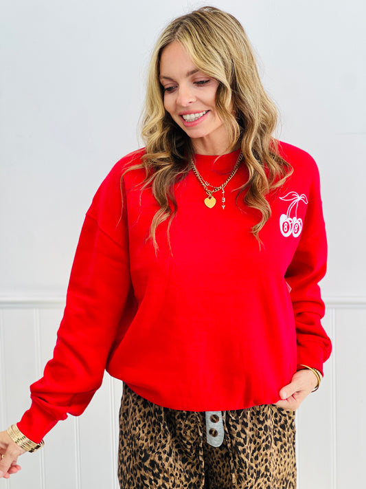 Red Feeling Lucky Fleece Lined Sweatshirt (Reg.)