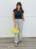 Navy Striped Wide Leg Pants (Reg. and Plus)