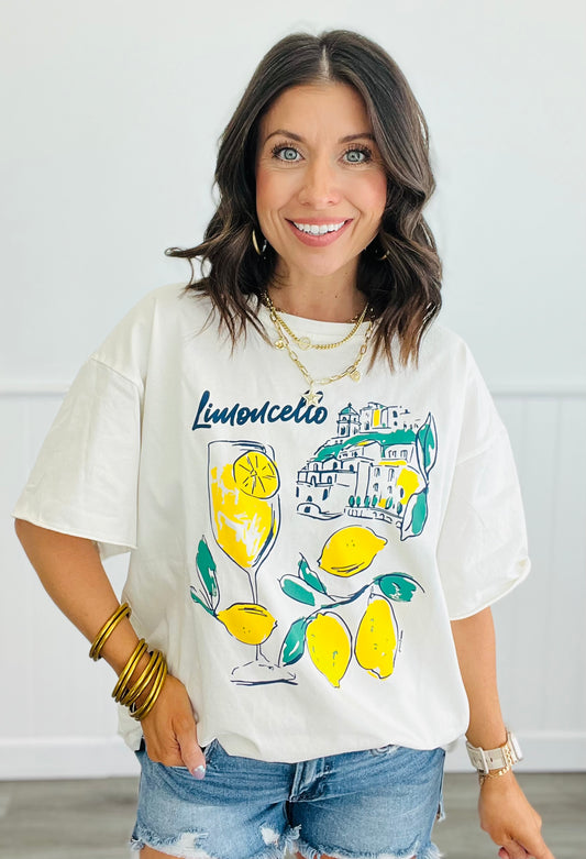 White Limoncello Graphic Tee (Reg. and Plus)