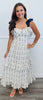 Ruffled Indigo Print Maxi Dress (Reg & Plus)