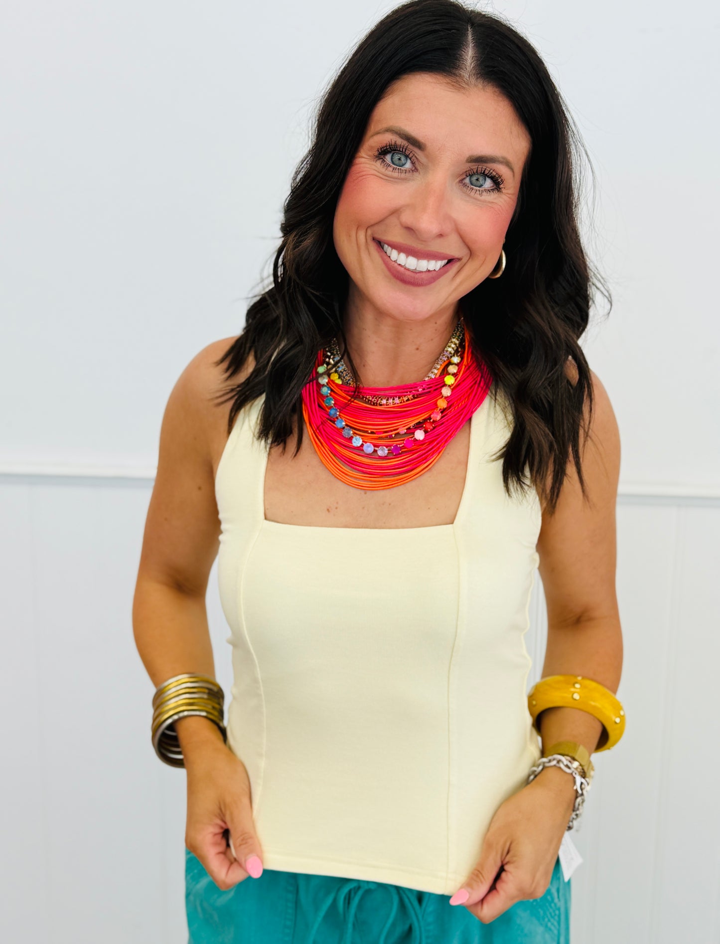 Butter Yellow Halter Top (Reg. and Plus)