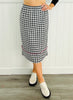 Houndstooth Pencil Midi Skirt (Reg & Plus)