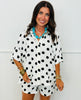 White/Black Polka Dot Shirt & Shorts Set (Reg & Plus)