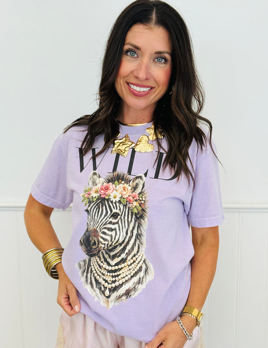 Wild Bloom Zebra Tee (Reg. and Plus)