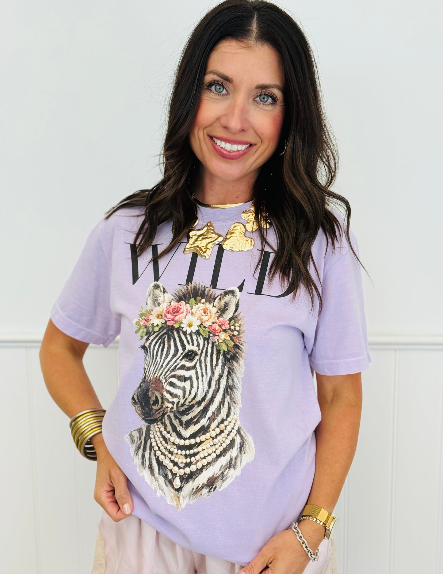 Wild Bloom Zebra Tee (Reg. and Plus)