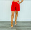 Red Classy Pleated Shorts (Reg.)