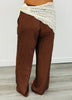 Brown Wide Leg Pants With Scarf (Reg.)