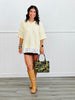 Butter White Mixed Knit Sweater Top (Reg.)