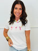 White Embroidered Cocktails Tee Top (Reg.)