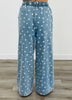 Denim Polka Dot Drawstring Pants (Reg.)