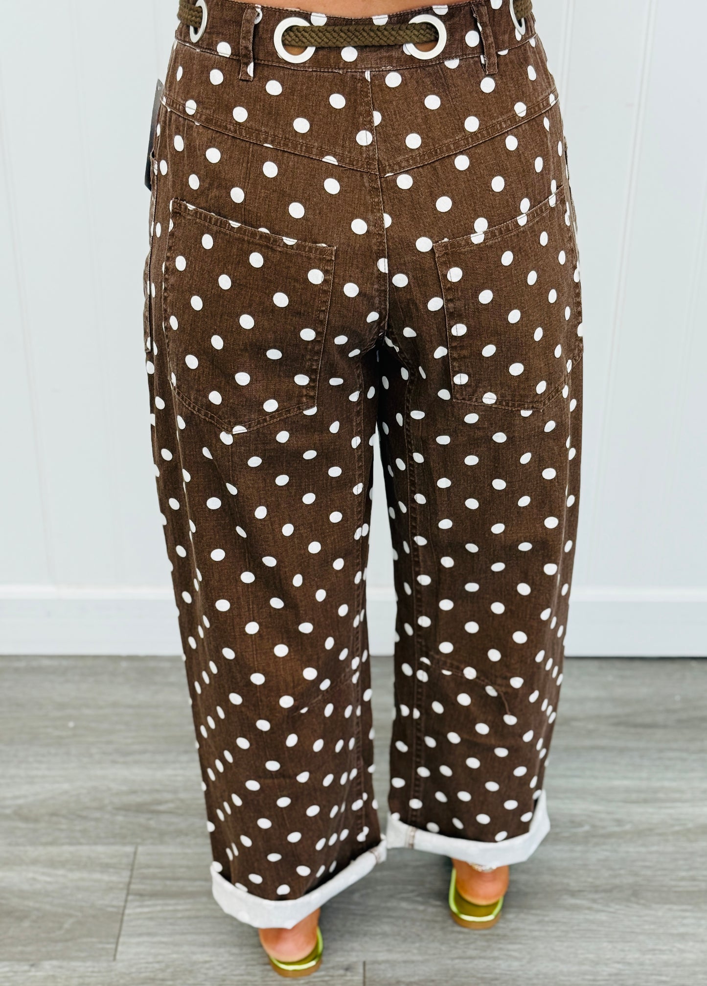 Brown Polka Dot Barrel Pants (Reg.)