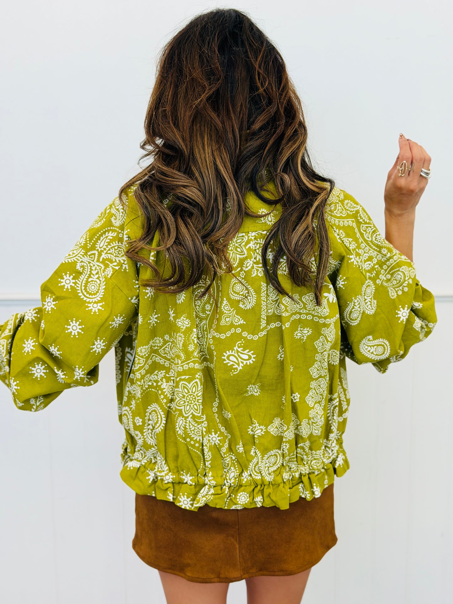 Golden Lime Bandana Print Bomber Jacket (Reg.)