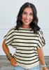 Taupe/Black Striped Top (Reg. and Plus)