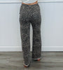 Leopard Raw Edge Hem Flare Jeans (Reg.)