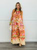 Orange/Pink Printed Maxi Dress (Reg.)