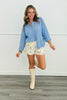 Light Blue Button Up Sweater Cardigan (Reg.)