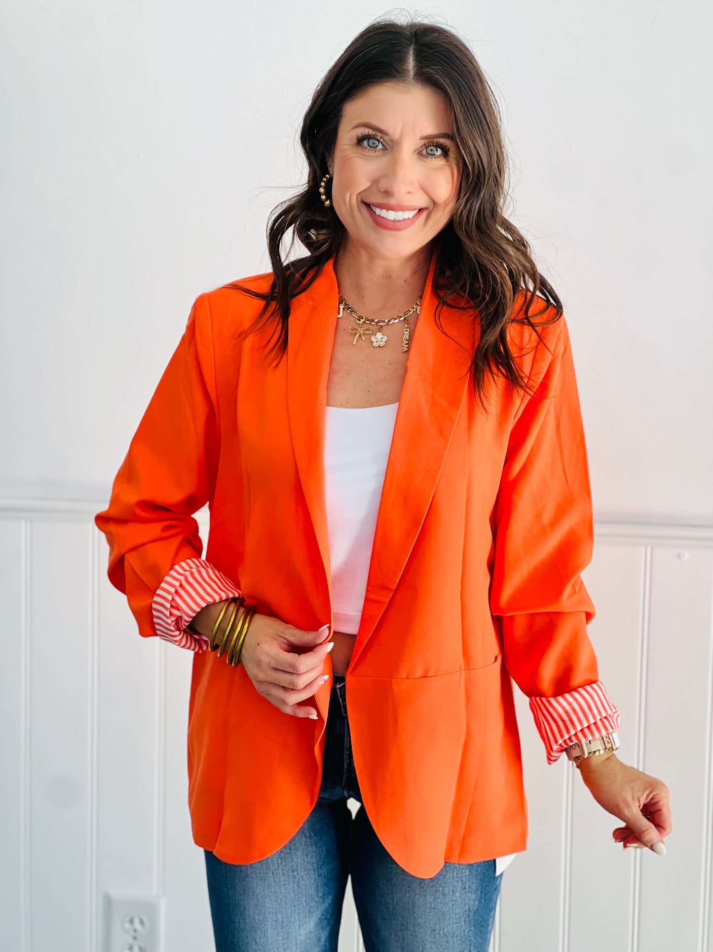 Orange Peyton Blazer (Reg. and Plus)