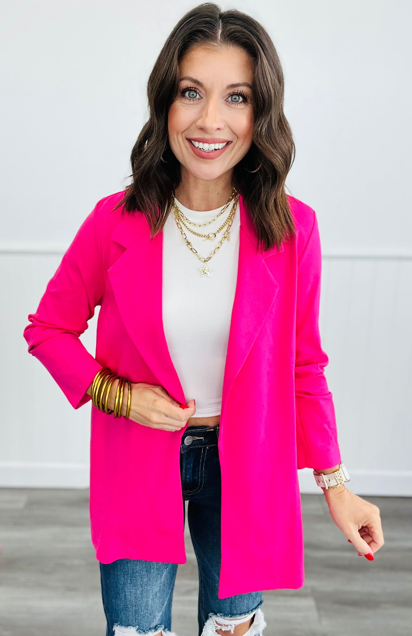 Dear Scarlett Magic 3/4 Sleeve Blazer (Reg. and Plus) - 9 Colors