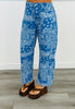 Blue Bandana Print Barrel Pants (Reg & Plus)