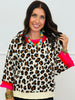 Leopard Contrast Trim Sweatshirt (Reg)