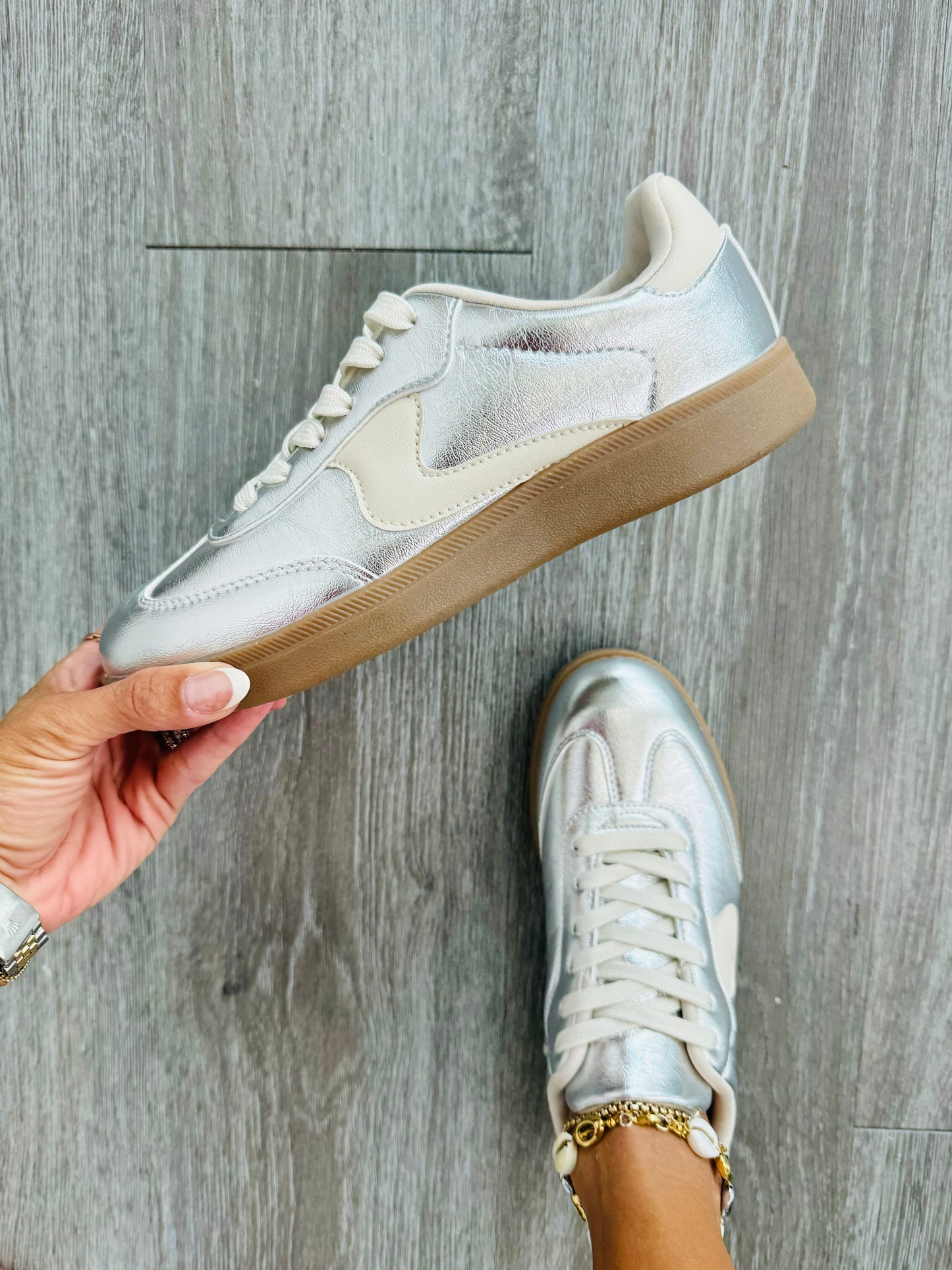 Silver Stride In Confidence Sneakers