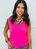 Neon Pink Safari Chic Everyday Polo Tank (Reg. and Plus)