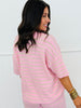 Pink Textured Stripe Top & Pant Set (Reg.)