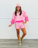 Pink Stripe Half Zip Top & Shorts Set (Reg.)