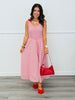 Red Striped Tie Strap Midi Dress (Reg & Plus)