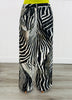 Black Zebra Print Zip Fly Pants (Reg.)