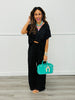 Black White Dot Wrap Blouse (Reg.)