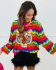 Queen Of Sparkles Rainbow Zig Zag Tiger Sweater (Reg. and Plus)