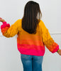 Orange/Fuchsia Comfy Open Front Cardigan (Reg.)