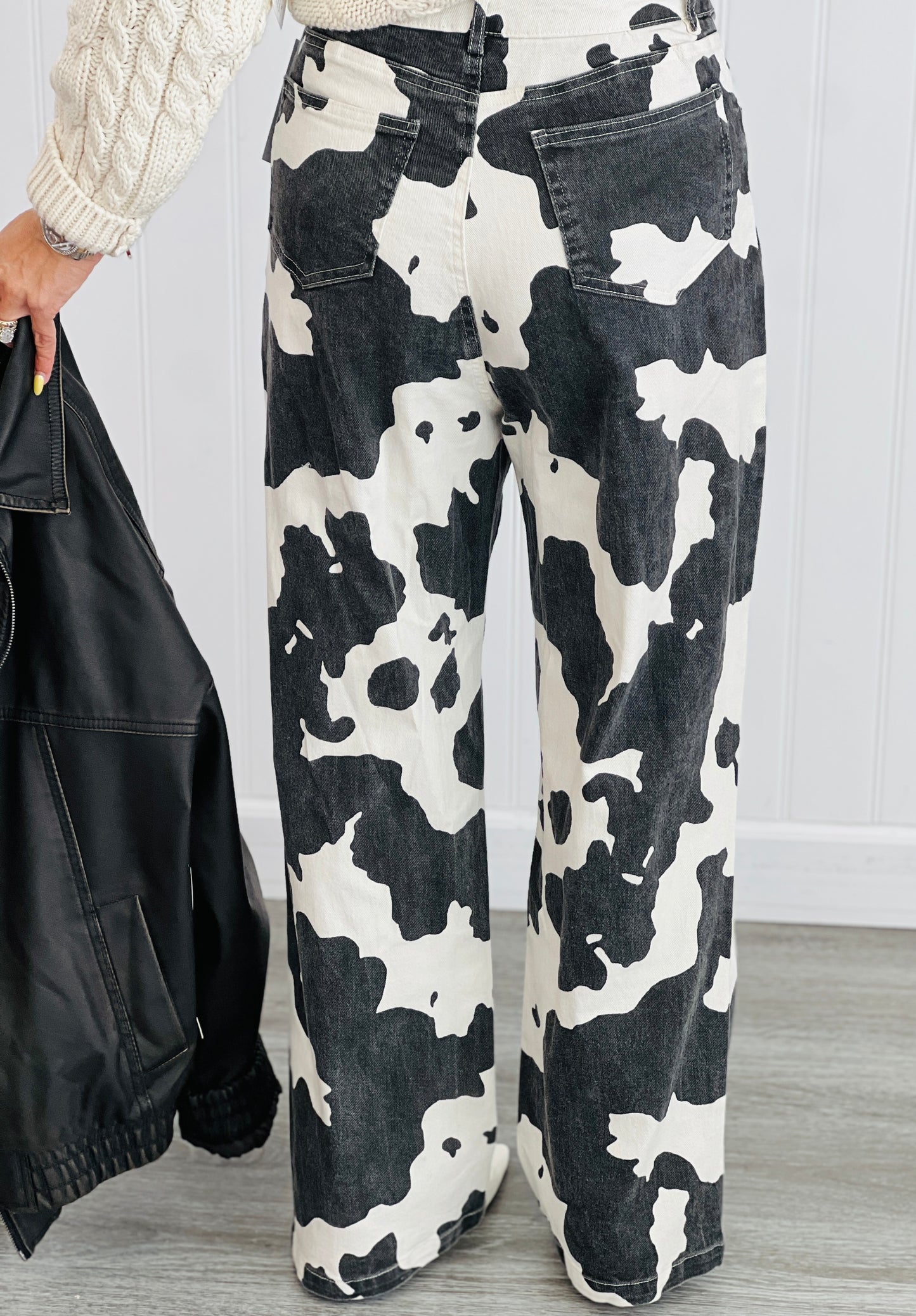 Cow Print Denim Jeans (Reg & Plus)-2 Colors