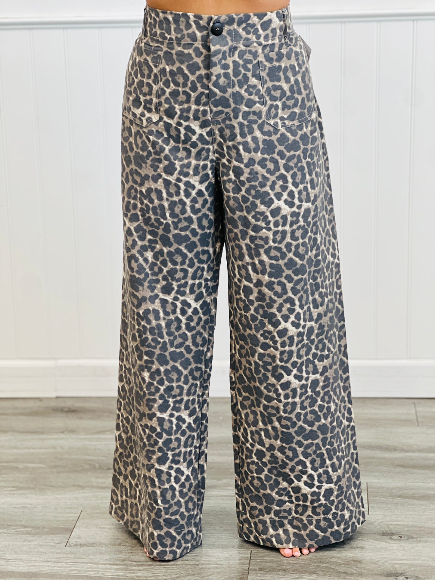 Leopard Wide Leg Pants (Reg. and Plus) - 2 Colors