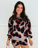Grey Leopard Sweater Top & Shorts Set (Reg. & Plus)
