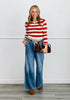 Striped Fitted Sweater Top (Reg.)-4 Colors