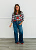 Plaid Poinsettia French Terry Pullover (Reg. and Plus)