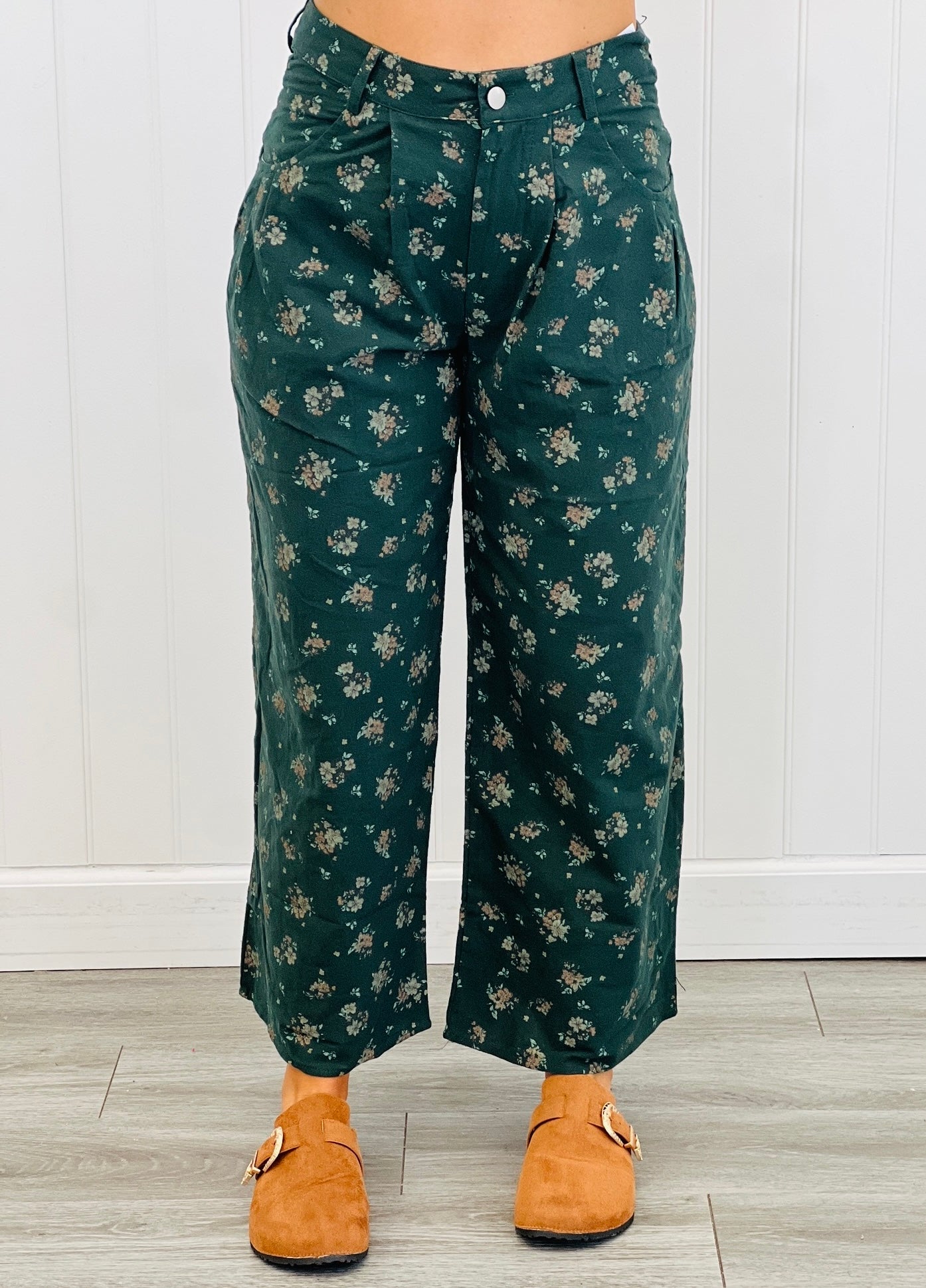 Floral Print Crop Balloon Pants (Reg & Plus)-2 Colors