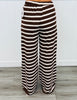 Brown/White Stripe Pleated Pants (Reg.)