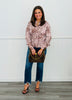 Camel/Pink Zebra Print Blouse (Reg.)