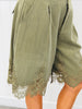 Olive Lace Detailed Long Shorts (Reg.)